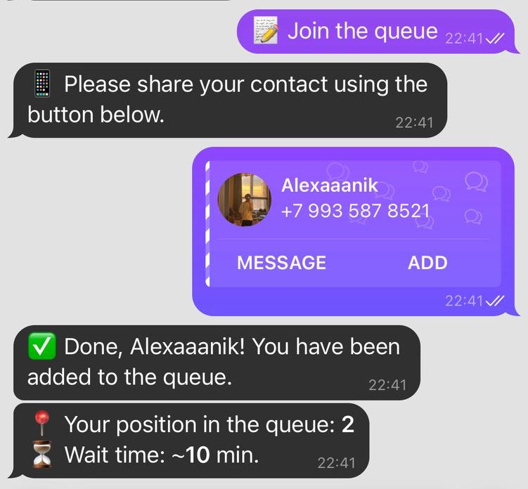 Second user checks status then joins