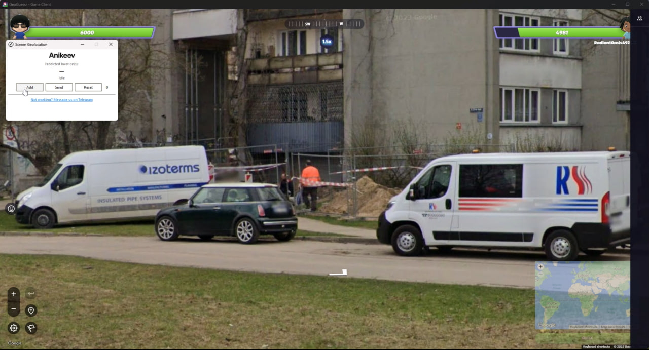 Street View with contractor vans