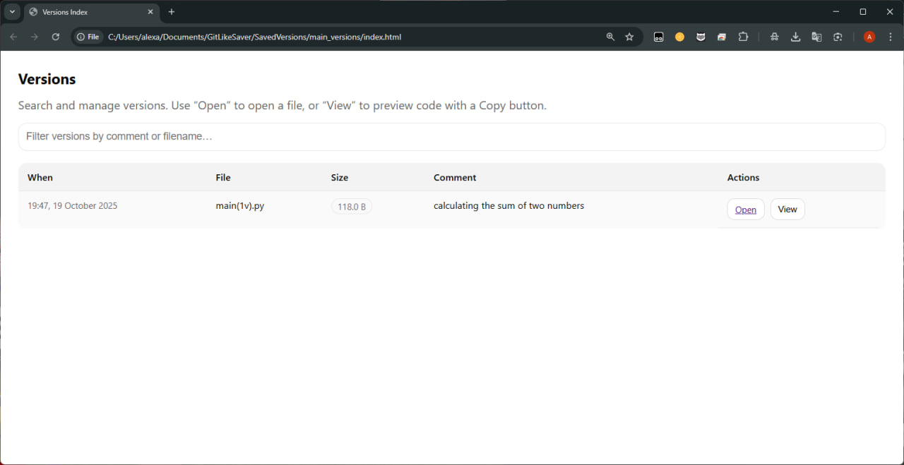 First version on site